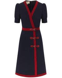 gucci fitted navy blue dress|gucci dresses for women.